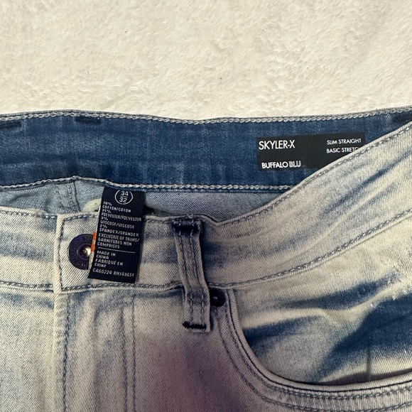 Mens slim straight white wash jeans - Picture 2 of 4